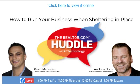 Run your Business while sheltering in place invite to a webinar