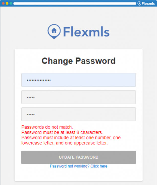 Change Password Screen