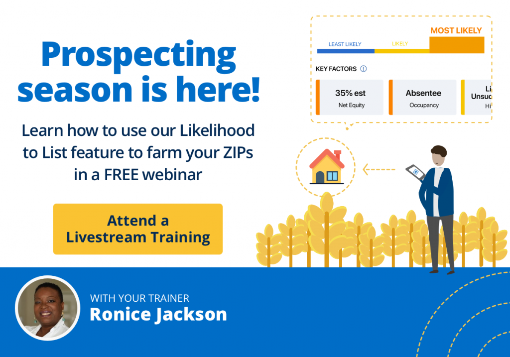 Real Estate Webinar Training Announcement that Prospecting Season Is Here with a Featured Speaker from Homesnap