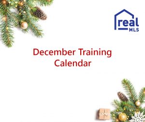 realMLS December Training Calendar with Evergreen Border