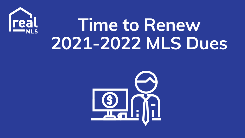 Outline of man and computer monitor with Time to Renew 2021-2022 MLS Dues