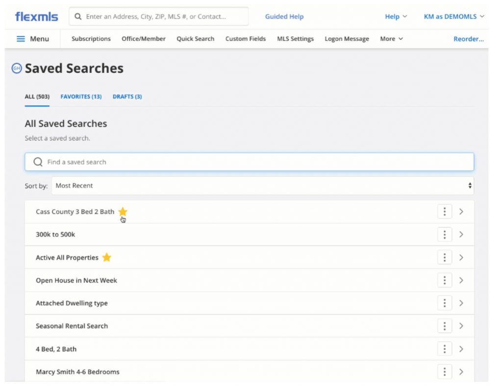 Here flexmls shows how to change the search