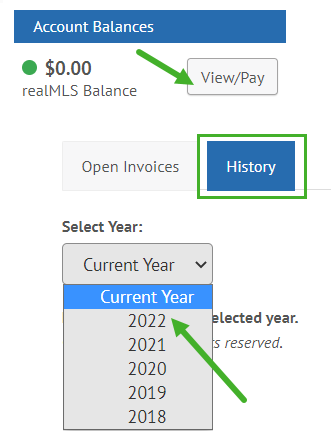 account balances view and pay screenshot 