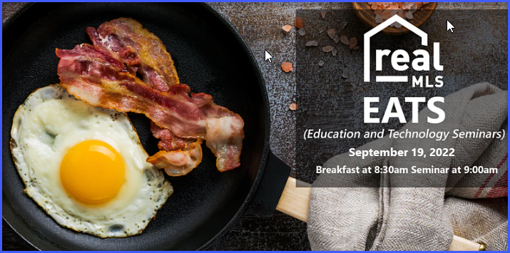 bacon and eggs in a frying pan with realMLS EATS 9_19_2022